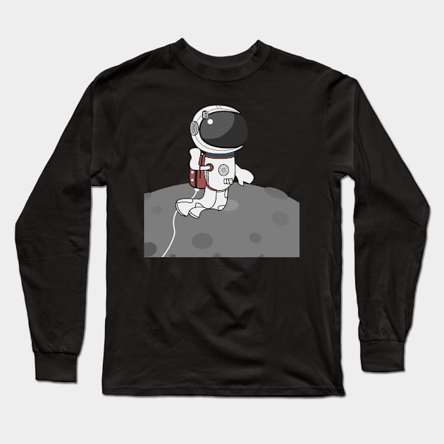 beautiful design of a funny and cute alien Long Sleeve T-Shirt by KNAYA